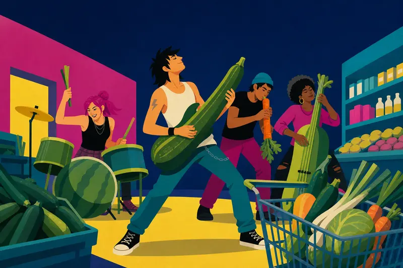 Cover illustration for The Zucchini Solo, B1 Spanish story