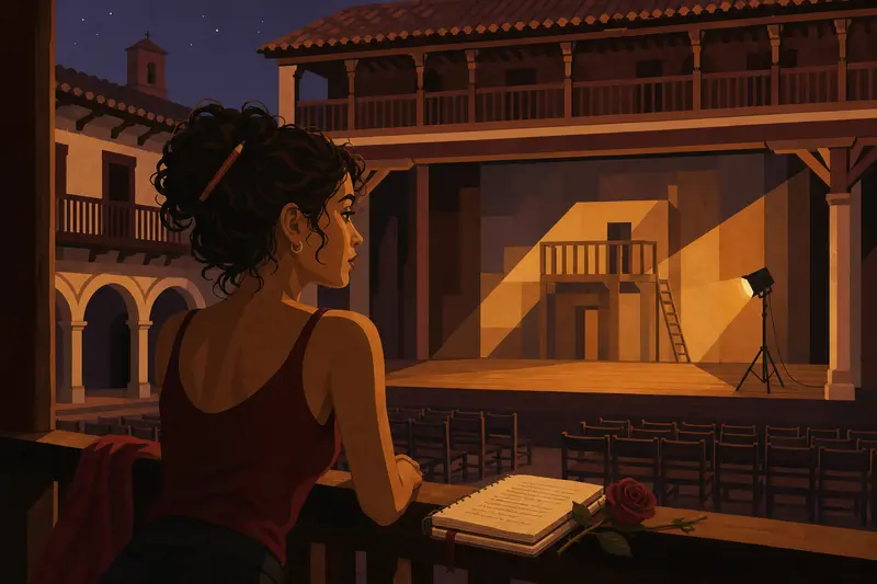 Cover illustration for Juliet's Lines, B2 Spanish story