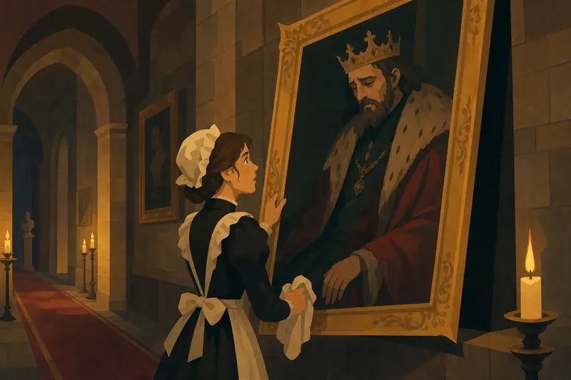 Cover illustration for The Sad King's Portrait, A2 Spanish story