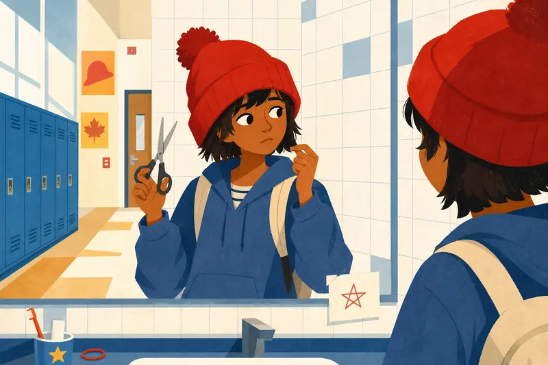 Cover illustration for The Red Hat in September, A1 Spanish story