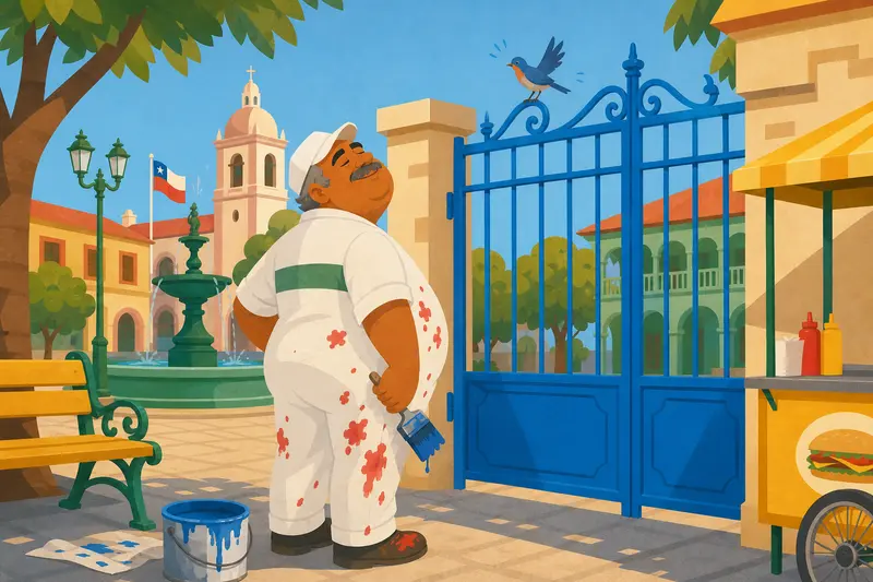Cover illustration for Blue Bird, Blue Cap, A0 Spanish story