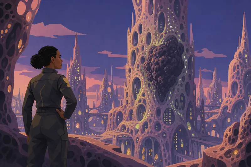 Cover illustration for Terminal Skyline, C1 Spanish story