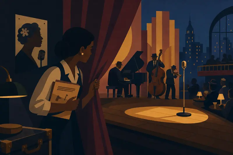 Cover illustration for The Voice Behind the Curtain, B1 Spanish story