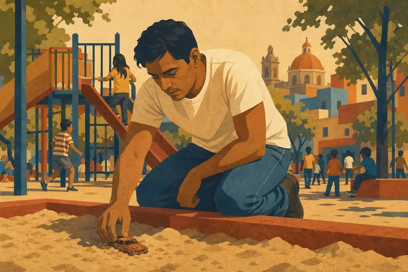 Cover illustration for Twenty-Five Years in the Sand, B2 Spanish story