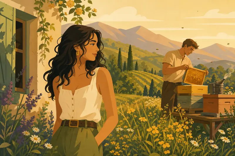 Cover illustration for The Honey Next Door, A2 Spanish story