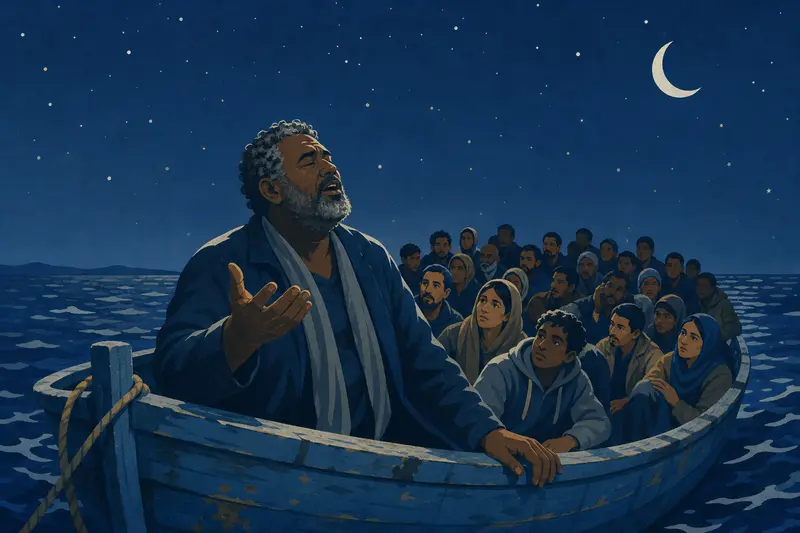 Cover illustration for A Lullaby for Forty Strangers, B2 Spanish story