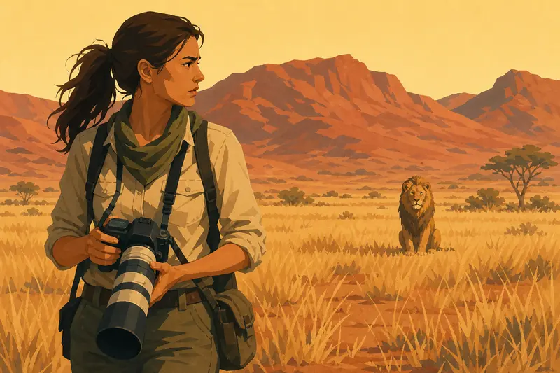 Cover illustration for The Lions That Never Blinked, B2 Spanish story
