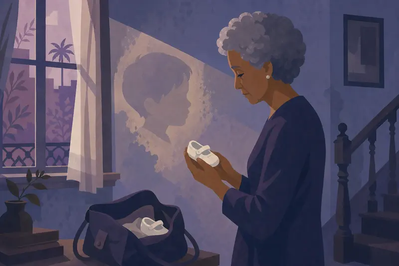 Cover illustration for The White Shoes, A0 Spanish story