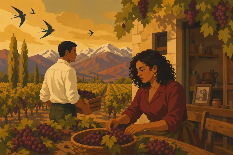 Cover illustration for The Swallows' Harvest, B1 Spanish story