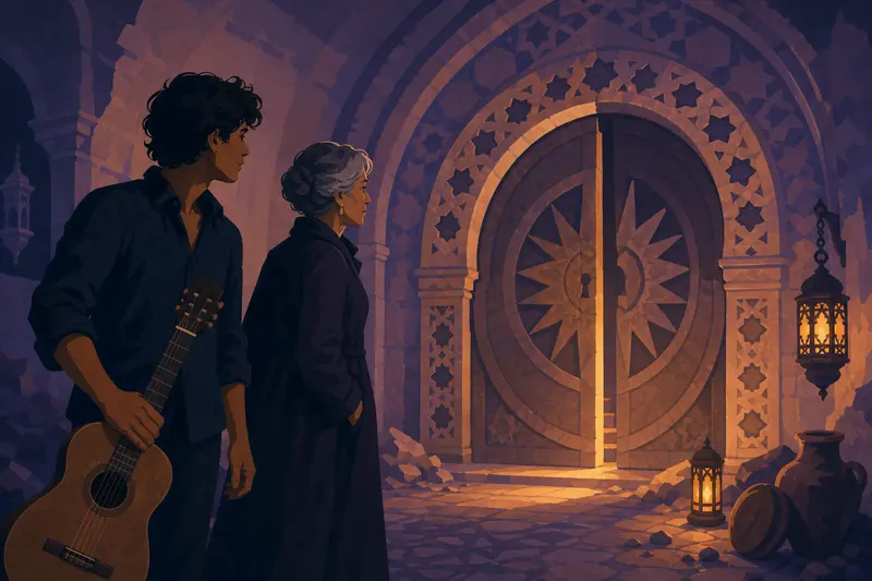 Cover illustration for The Hundred-Year Door, B1 Spanish story