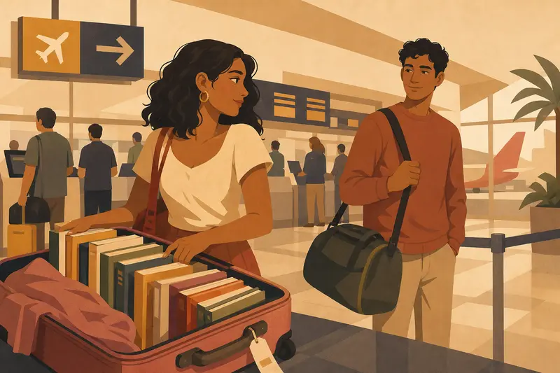 Cover illustration for The Weight of Books, B1 Spanish story