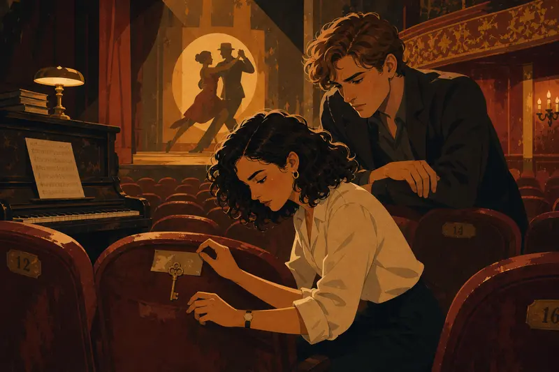Cover illustration for The Tango in Seat Fourteen, B1 Spanish story