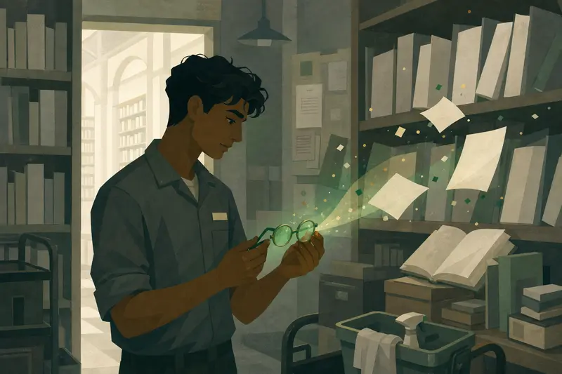 Cover illustration for The Green Glasses, A2 Spanish story
