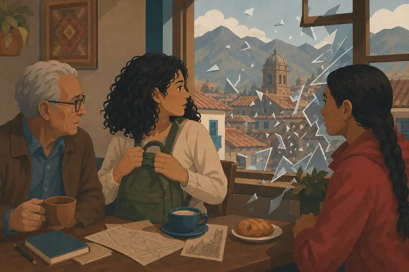 Cover illustration for Twelve Photos, A2 Spanish story
