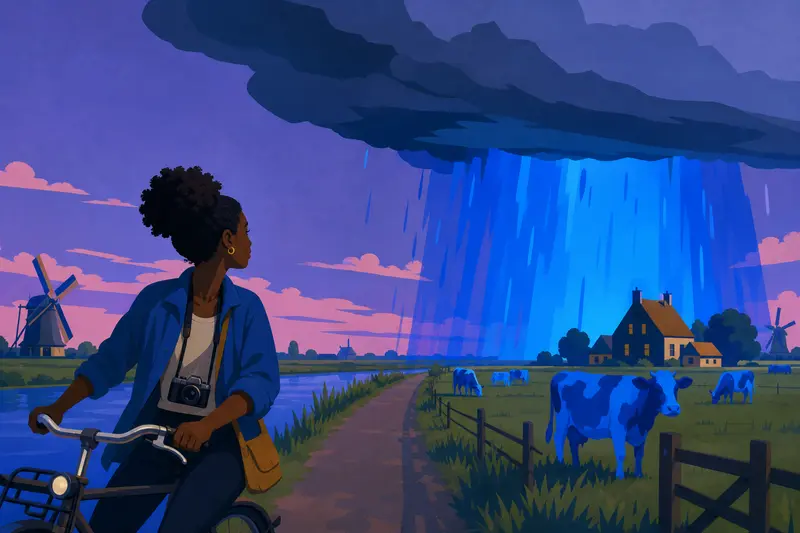 Cover illustration for The Cloud That Paints, A2 Spanish story