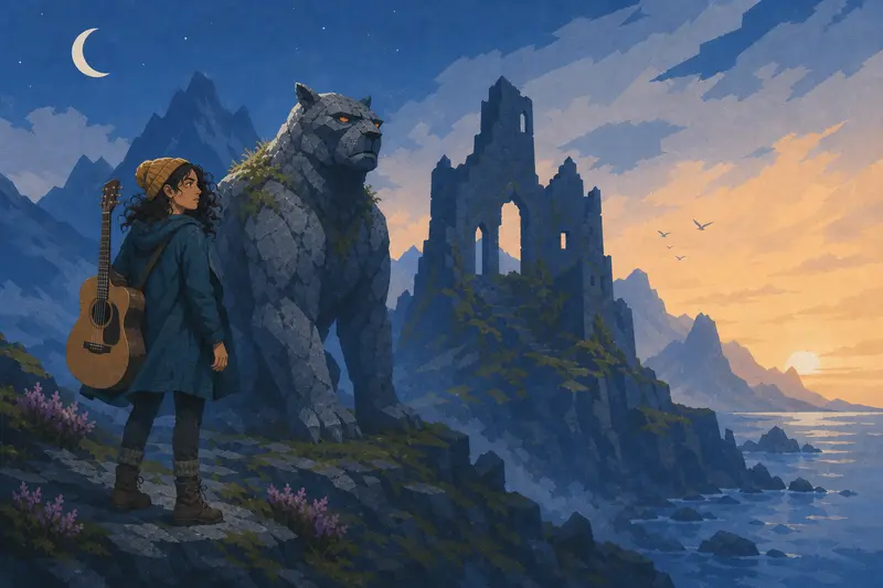 Cover illustration for More Song Than Stone, B1 Spanish story