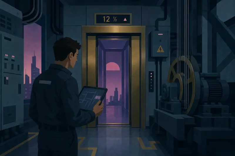 Cover illustration for The Floor Between Floors, C1 Spanish story