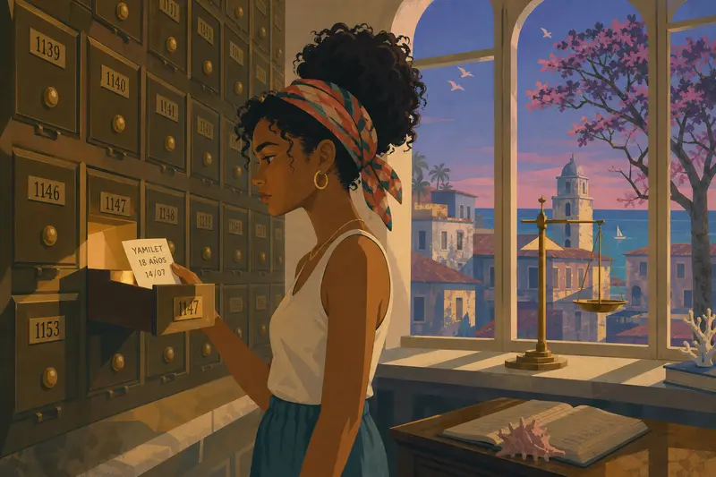 Cover illustration for The Girl in Drawer 1147, C1 Spanish story