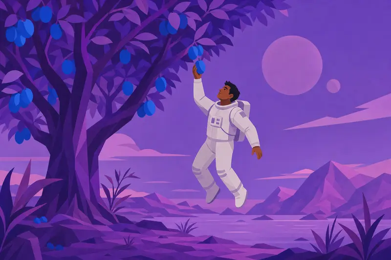 Cover illustration for The Bird of the Purple Planet, A1 Spanish story