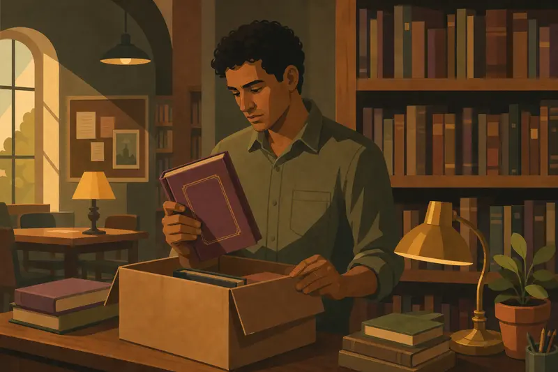 Cover illustration for The Book in the Box, A2 Spanish story
