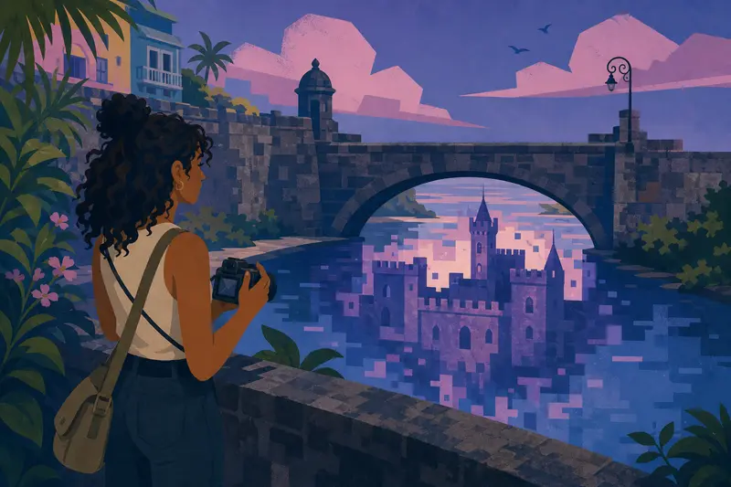 Cover illustration for The Bridge That Wasn't There, A2 Spanish story