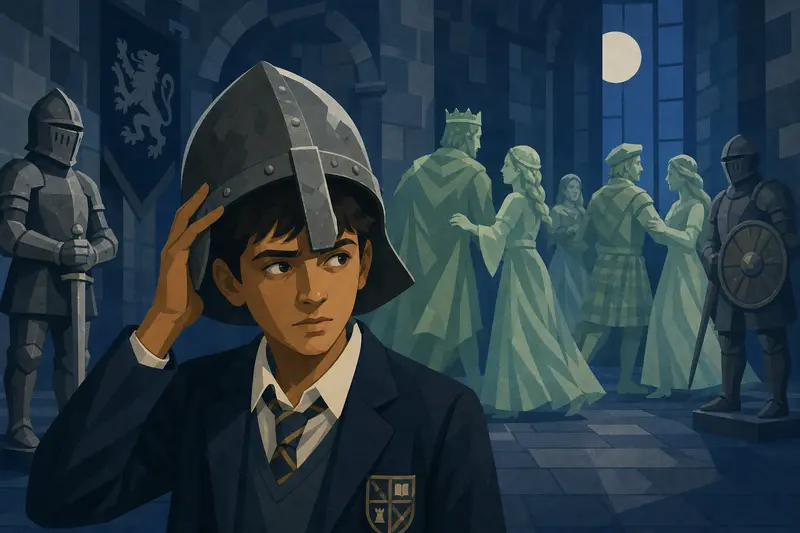 Cover illustration for The Iron Helmet of Dunmore, A2 Spanish story