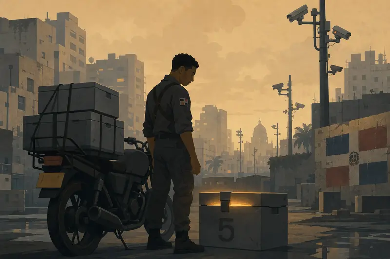 Cover illustration for The Weight of Box Number Five, B1 Spanish story