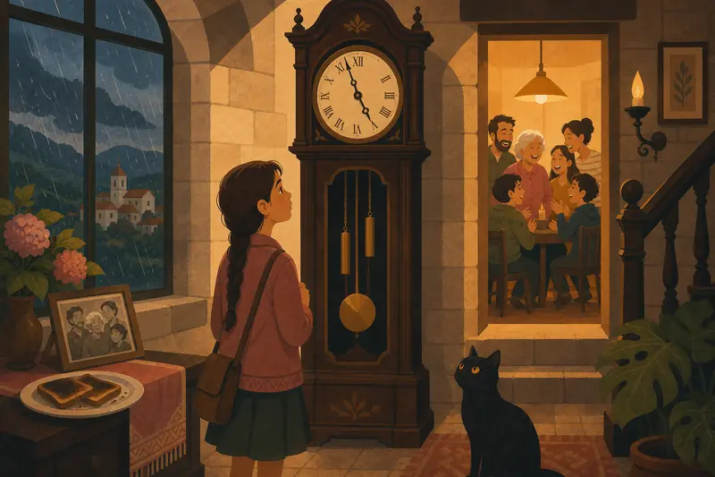 Cover illustration for Five Minutes to Twelve, A0 Spanish story