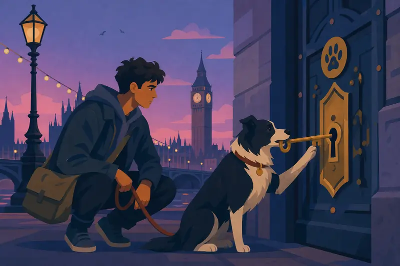 Cover illustration for The Paw That Opens Everything, B1 Spanish story