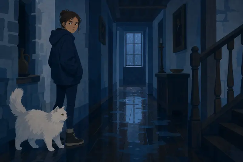 Cover illustration for Water in the Hallway, A1 Spanish story