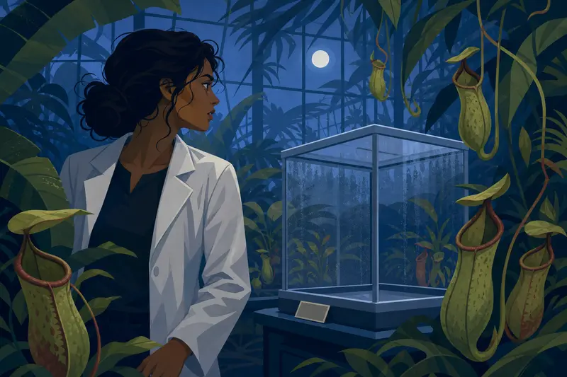 Cover illustration for The Nepenthes Escape, B2 Spanish story