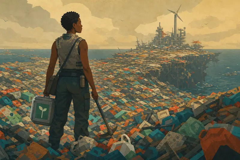 Cover illustration for Seeds in the Garbage Strata, C1 Spanish story