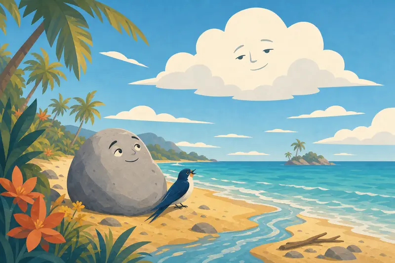Cover illustration for Sand in the Wind, A1 Spanish story