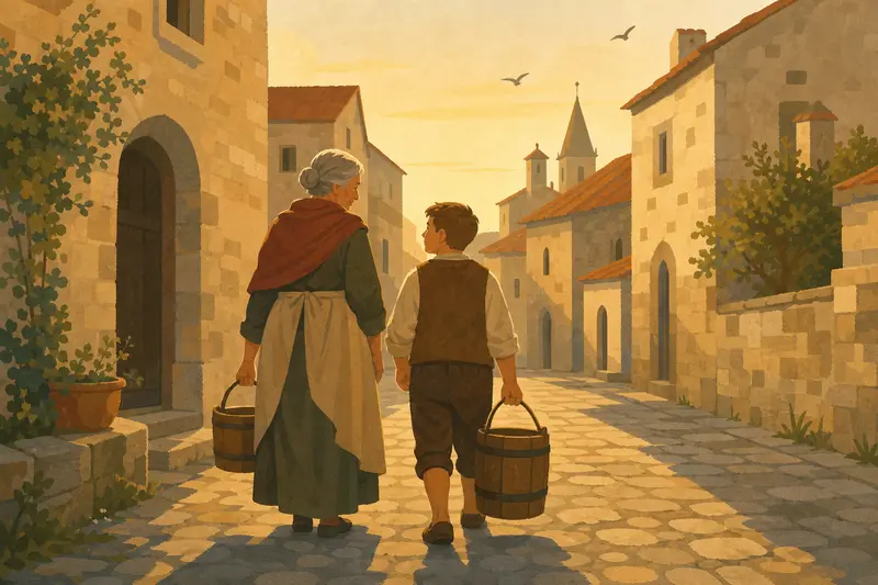 Cover illustration for The Water and the Quiet Walk, A0 Spanish story