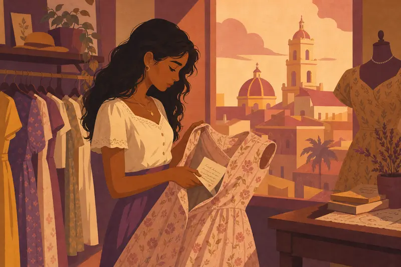 Cover illustration for The Letter Inside the Dress, B1 Spanish story
