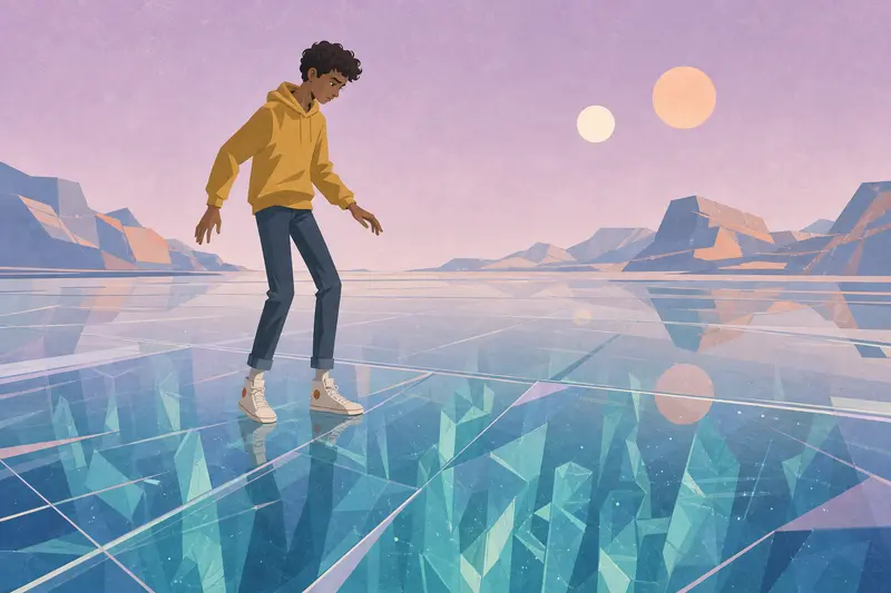 Cover illustration for The Boy Who Scratched the Sky Below, B1 Spanish story