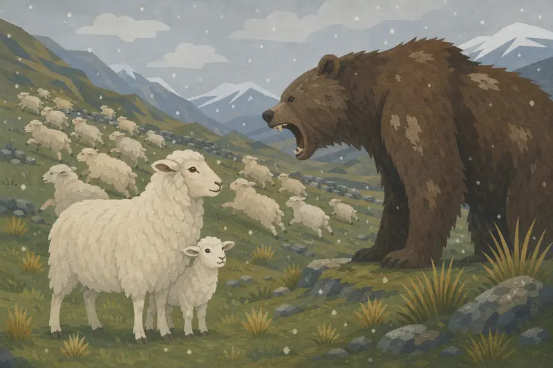 Cover illustration for One Sheep Does Not Run, A0 Spanish story