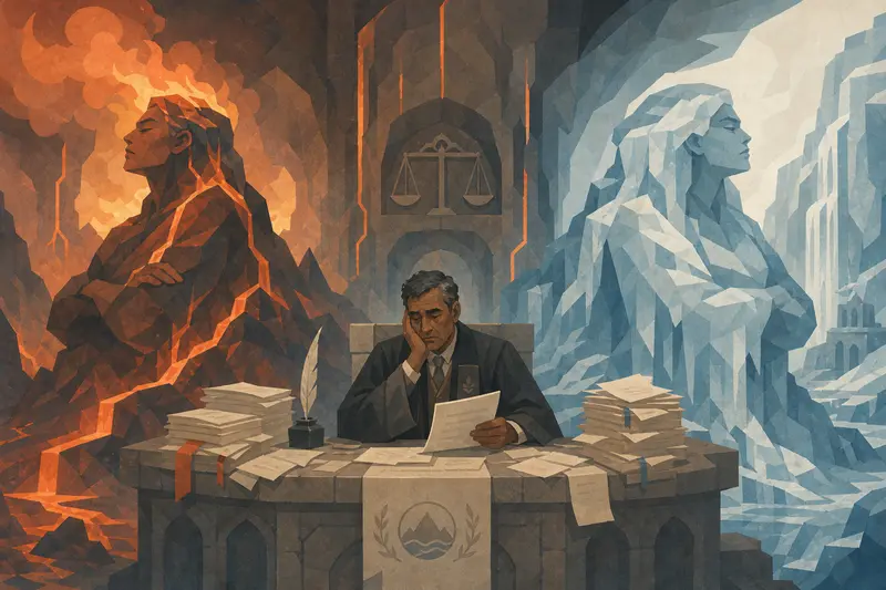 Cover illustration for The Dissolution of Fire and Ice, C1 Spanish story