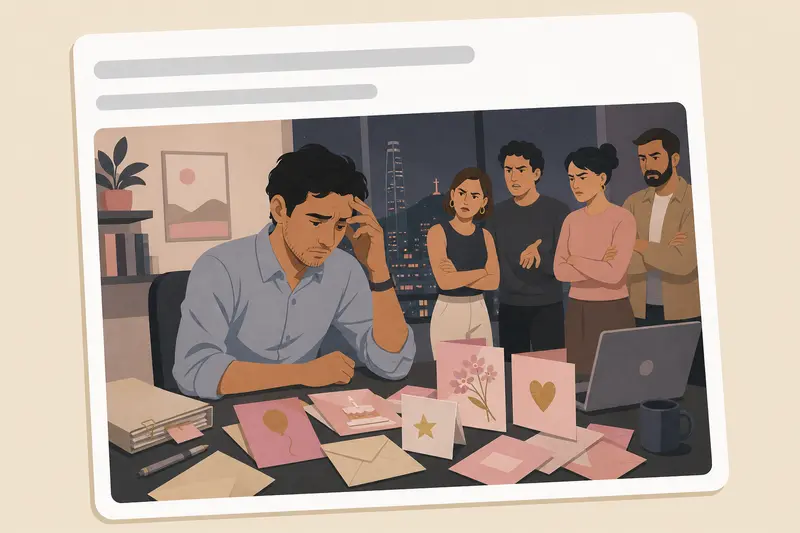 Cover illustration for AITJ for having my executive assistant buy and hand-write all the heartfelt birthday cards for my close friends?, C1 Spanish story