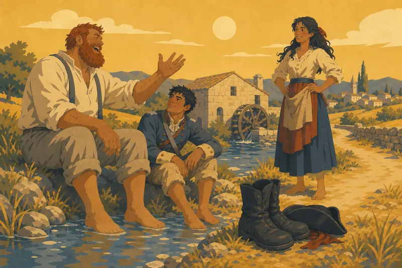 Cover illustration for The Sergeant's Big Boots, A0 Spanish story
