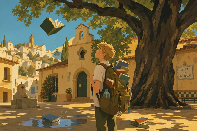 Cover illustration for The Books That Fly Badly, A1 Spanish story