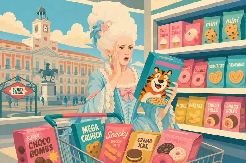 Cover illustration for Let Them Eat Content, B2 Spanish story
