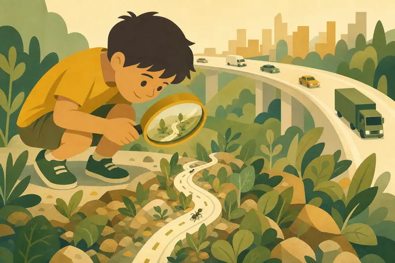 Cover illustration for The Smallest Highway in the World, A2 Spanish story