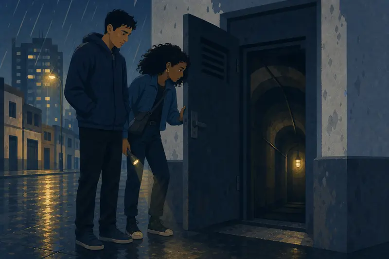 Cover illustration for The Light in the Tunnel, A0 Spanish story
