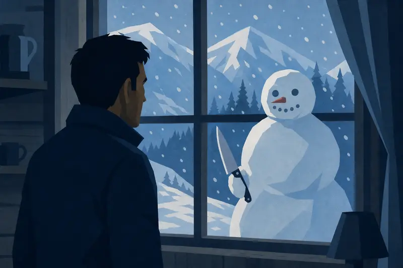 Cover illustration for The Snowman Moved, A2 Spanish story