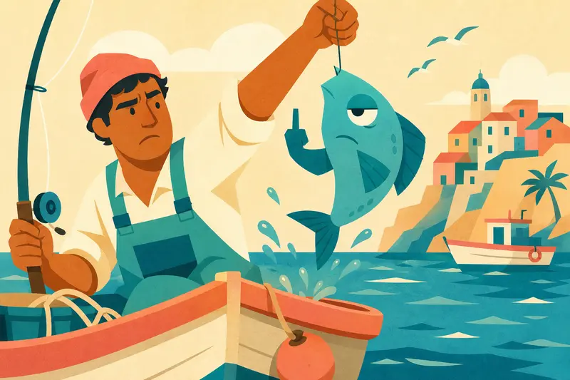 Cover illustration for The Rudest Fish in the Sea, A2 Spanish story