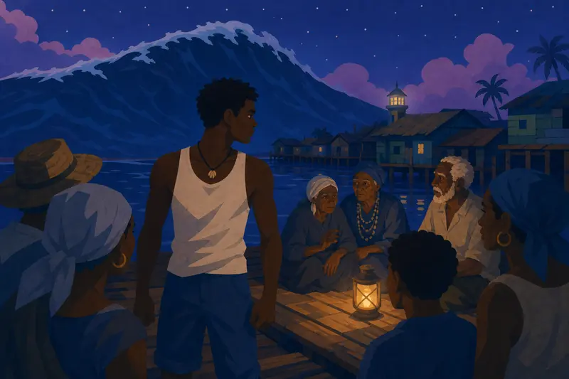 Cover illustration for The Night of a Hundred Voices, B1 Spanish story