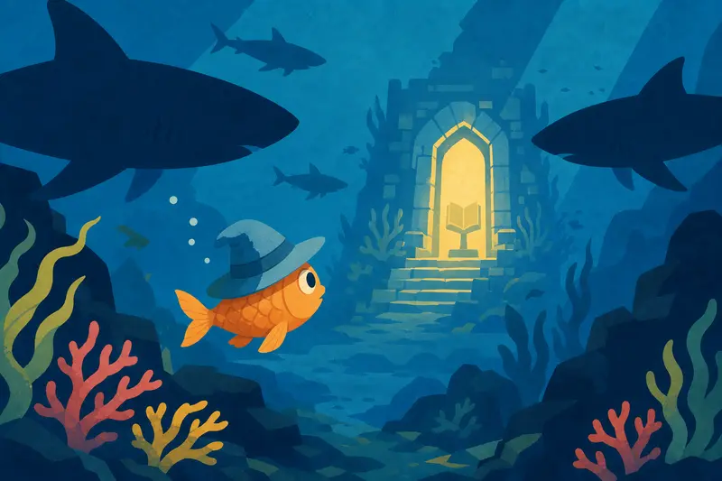 Cover illustration for The Fish Who Wanted to Know, A1 Spanish story