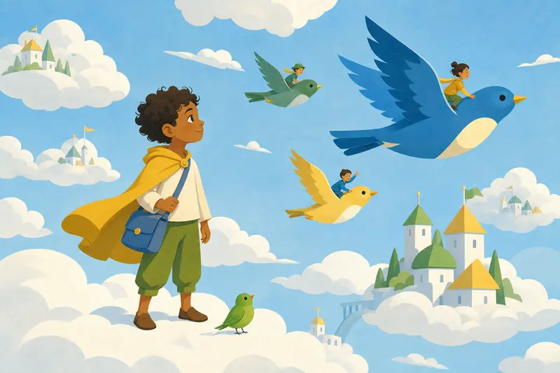 Cover illustration for The Little Green Bird, A1 Spanish story