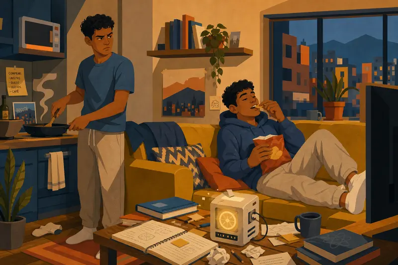 Cover illustration for My Lazy Twin, A2 Spanish story